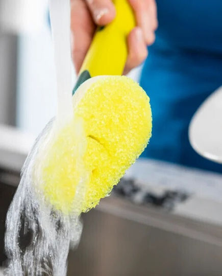 Scrub Daddy Kitchen Sponge for Dishes Blue with Handle Dish Wand