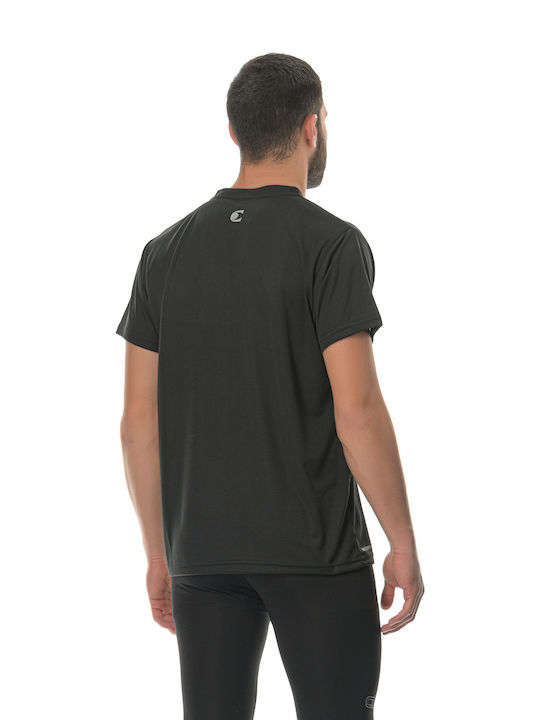 Athlos Sport T-shirt Bărbătesc cu Mânecă Scurtă Negru