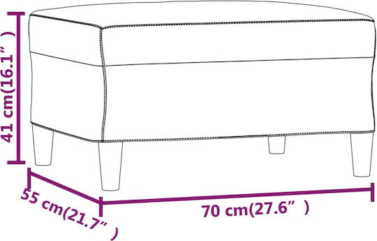 Fabric Upholstered Burgundy Footstool 70x55x41cm