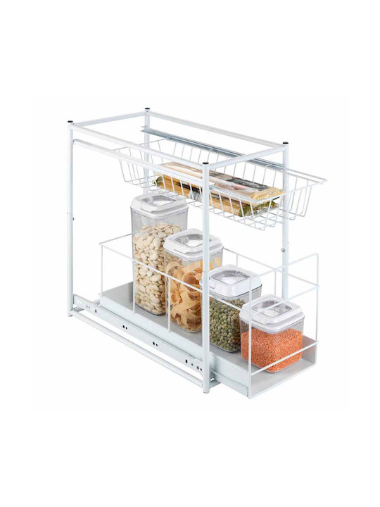 Wenko Kitchen Organizer Racks Metallic in White Colour 23x45x45cm