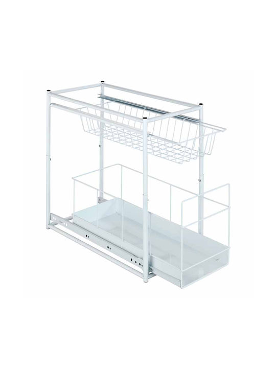 Wenko Kitchen Organizer Racks Metallic in White Colour 23x45x45cm