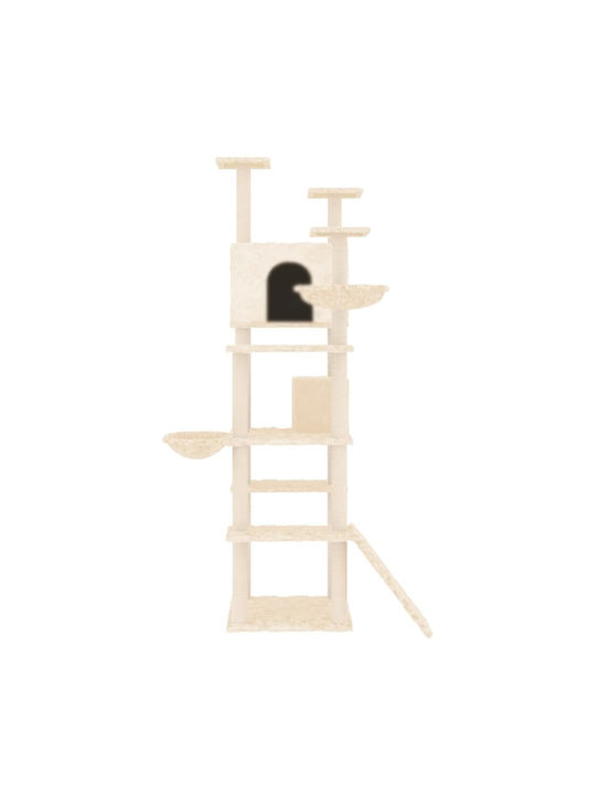 vidaXL Stâlp pentru zgâriat pisici Copaci pentru pisici Bej 8 niveluri 104x78x191cm
