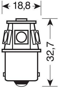 Lampa Lamps Car BA15S / R5W 6SMDX1CHIP LED Red 24-28V 20pcs