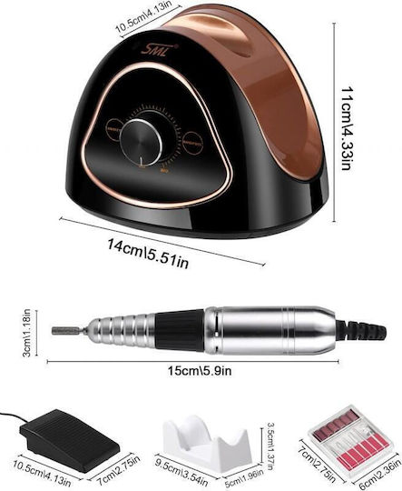 SML M15 Nail Drill Power 65W Black with 45000 Rotations per Minute