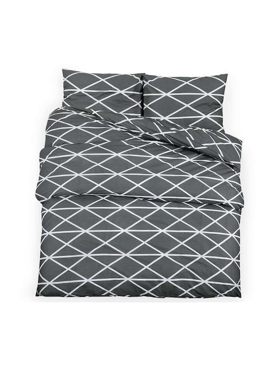 vidaXL Single Cotton Duvet Cover Set with Pillowcases 135x200