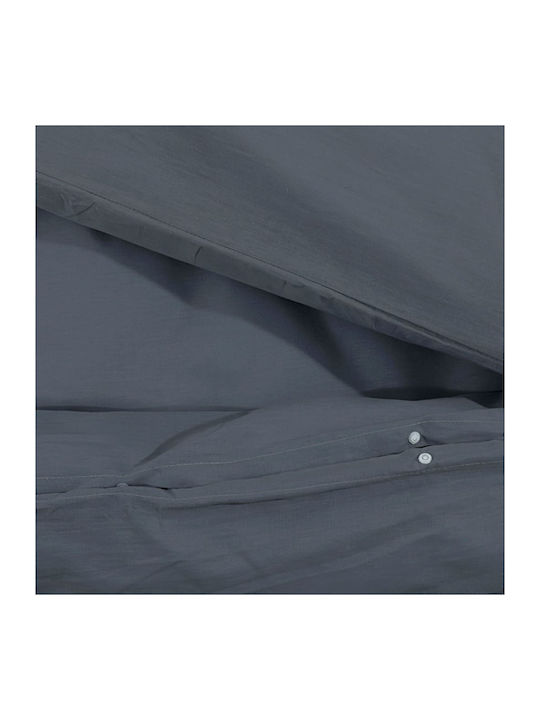 vidaXL Duvet Cover Set Single with Pillowcase 135x200 Charcoal