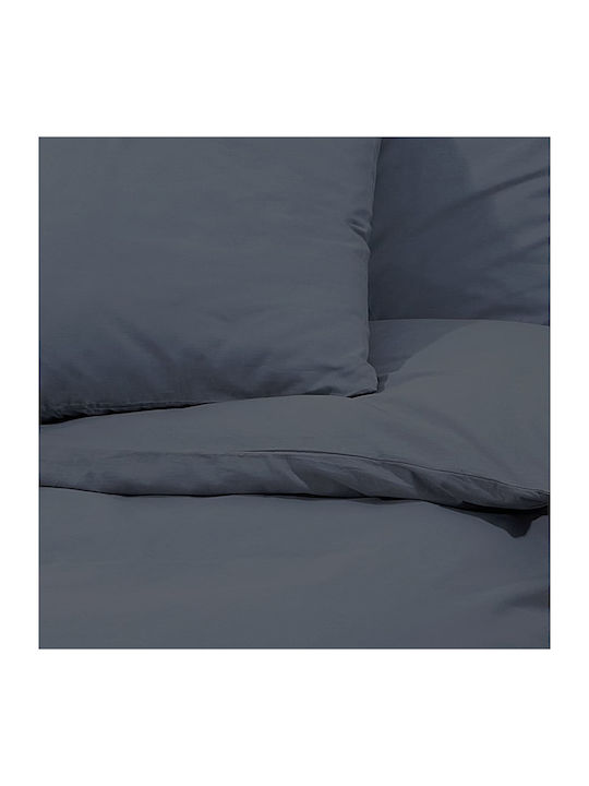 vidaXL Duvet Cover Set Single with Pillowcase 135x200 Charcoal