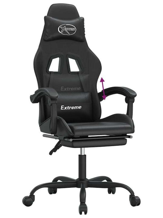 vidaXL 3143886 Καρέκλα Gaming Δερματίνης με Υποπόδιο Μαύρο