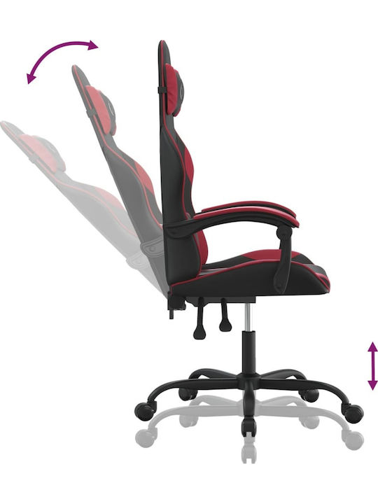 vidaXL 3143873 Καρέκλα Gaming Δερματίνης Μαύρο/Μπορντό