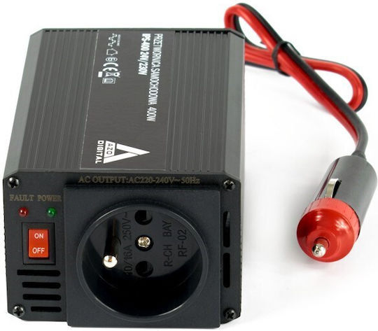 Azo Digital Car Inverter 400W to Converter 24V DC in 230V AC with 1xUSB