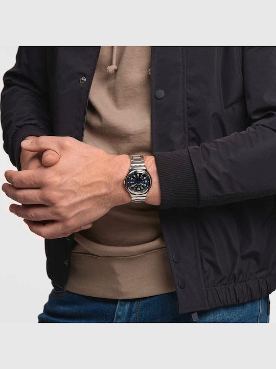 Swatch Boat Ρολόι Μπαταρίας με Μεταλλικό Μπρασελέ
