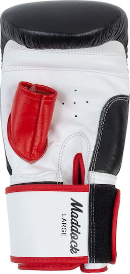 Lonsdale Maddock Γάντια Πυγμαχίας Δερμάτινα για Αγώνα Μαύρα