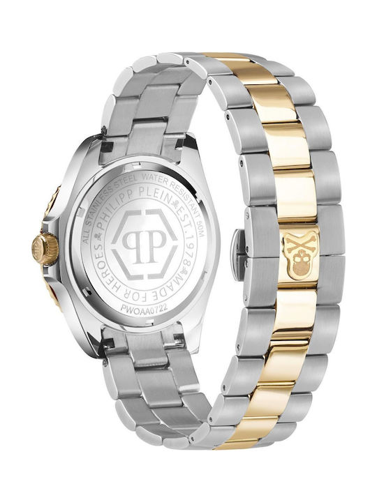 Philipp Plein The $kull Uhr Batterie mit Metallarmband Philipp Plein The $kull Uhr Batterie mit Metallarmband