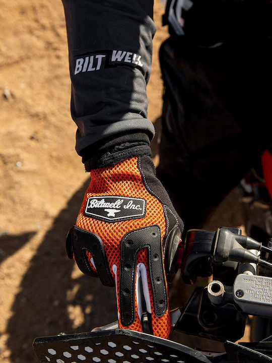 Biltwell Anza Men's Motorcycle Gloves All Seasons Orange