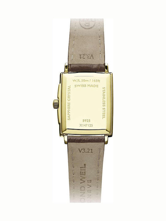 Raymond Weil Toccata Γυναικείο Ρολόι 39mm Μπαταρίας με Καφέ Δερμάτινο Λουράκι