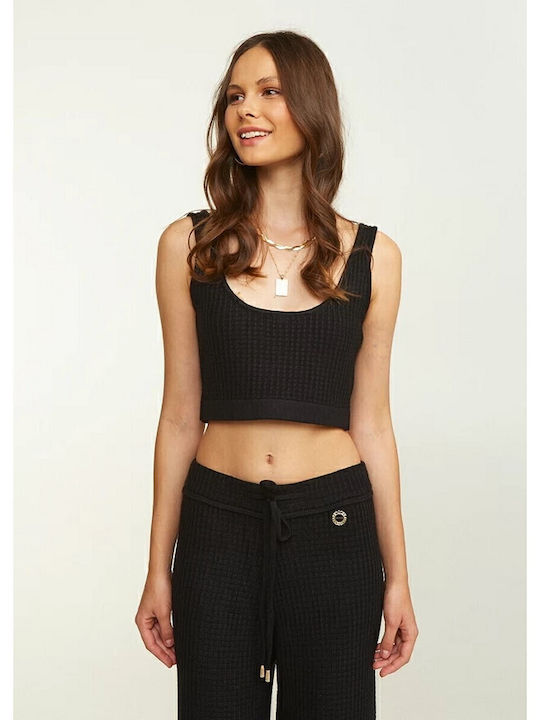 Women's Crop Top Sleeveless Black