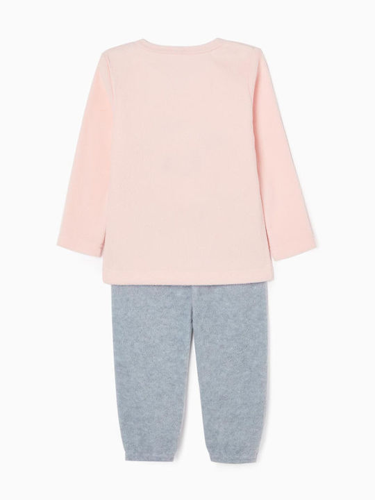 Zippy Fleece-Pyjama-Set terrazzo rosa grau