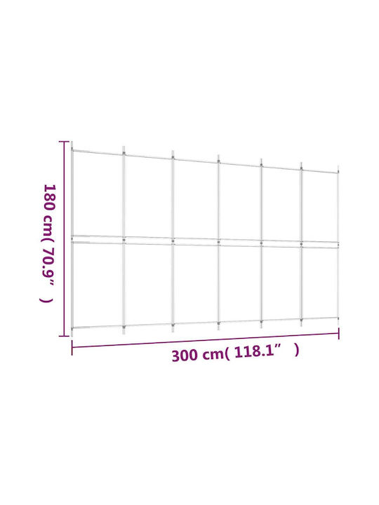 vidaXL Decorative Room Divider Fabric with 6 Panels 300x180cm