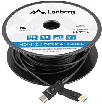Lanberg HDMI 2.1 Ultra High Speed 48Gbps 4K 120Hz HDR VRR Kabel HDMI-Stecker - HDMI-Stecker 20m Schwarz