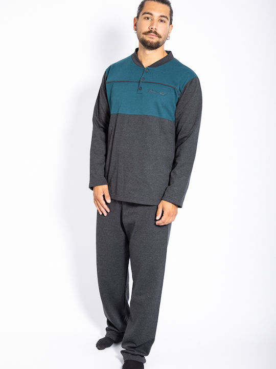 Men's Pajama Bonne Nuit With Buttons - Cypress green