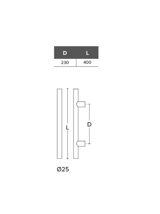 Conset Handle Front Door C1497 600mm Nickel