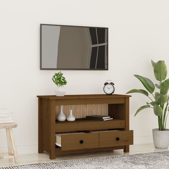 TV Stand Made of Solid Brown Wood L79xD35xH52cm