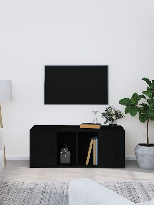 Particle Board TV Furniture Black L100xW35xH40cm