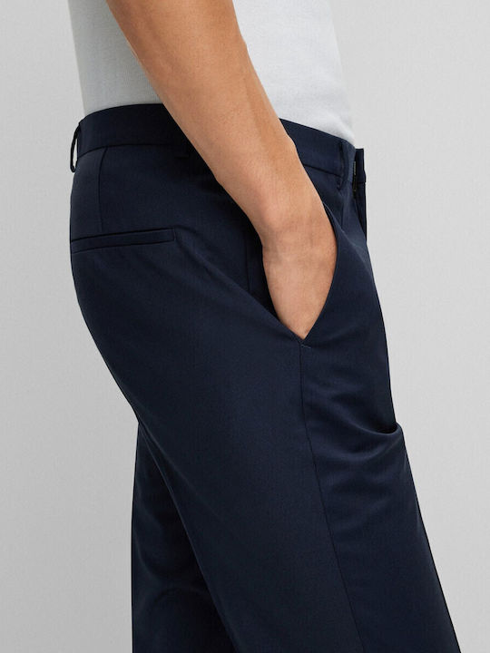 Hesten Trousers Suit Elastic in Slim Fit Navy Blue