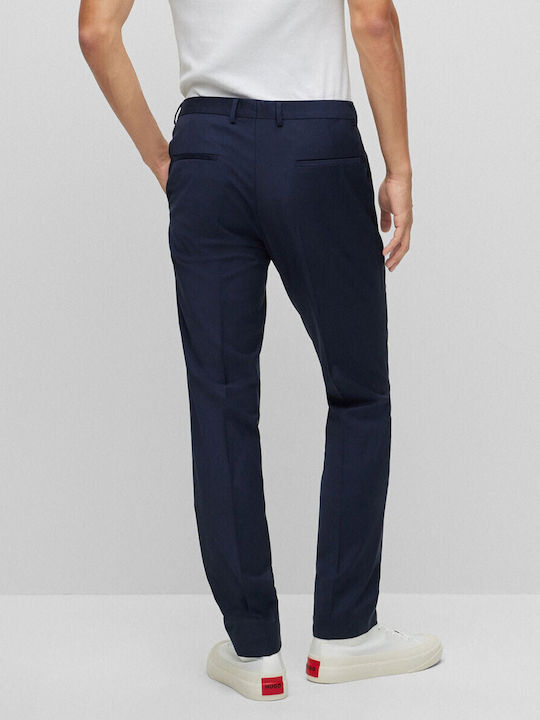 Hesten Trousers Suit Elastic in Slim Fit Navy Blue
