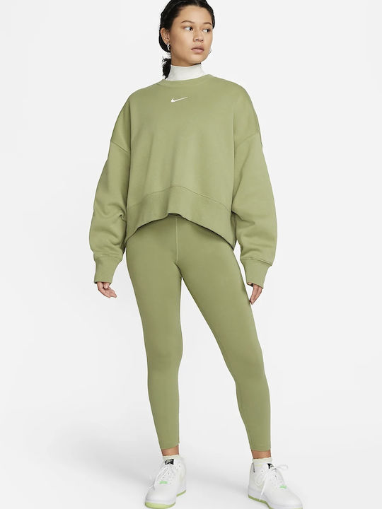 Sportswear Essential Training Γυναικείο Cropped Κολάν Ψηλόμεσο Χακί