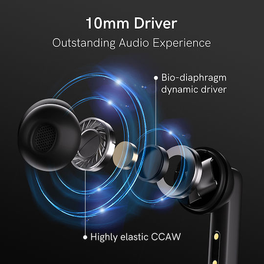 QCY T13 ANC In-ear Bluetooth Handsfree Earphones with Sweat Resistance and Charging Case Black