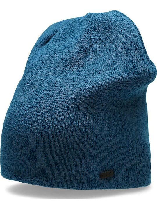 Beanie Reversible Beanie with Rib Knit in Blue color