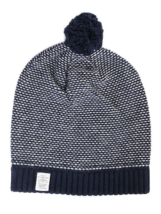 Aix Pom Pom Beanie Beanie Knitted in Navy Blue color