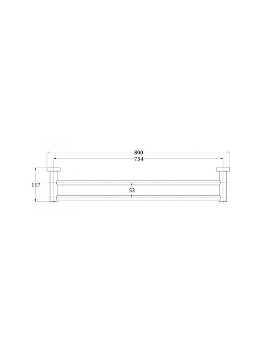 Sparke Musa 16 Schiene Badezimmer Doppel Wandmontage Schrauben ​80x2.5cm Brushed Rose Gold