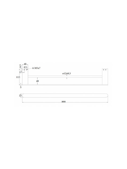 Sparke Lume 13 Double Wall-Mounted Bathroom Rail ​80x2.5cm Gray