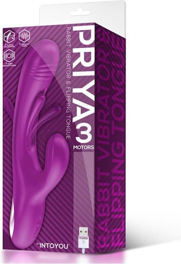 IntoYou Priya 3 Δονητής Rabbit Rabbit Vibrator & Flipping Movement Tongue Purple