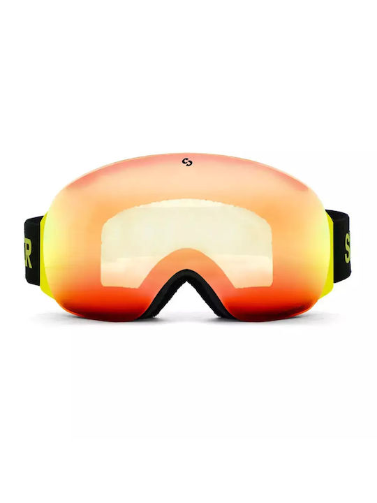 Sinner Avon Ski & Snowboard Goggles Kids Black with Lens in Orange Color