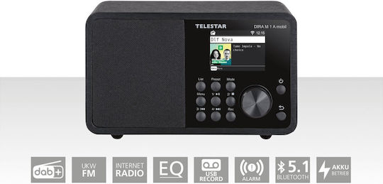 TELESTAR Dira M1 A Mobile Radio de masă Cu alimentare la rețea DAB+ cu Bluetooth și USB Negru