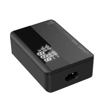 Ldnio Ladestation mit 2 USB-A Anschlüsse und 2 USB-C Anschlüsse 65W Stromlieferung in Schwarz Farbe (A4808Q)