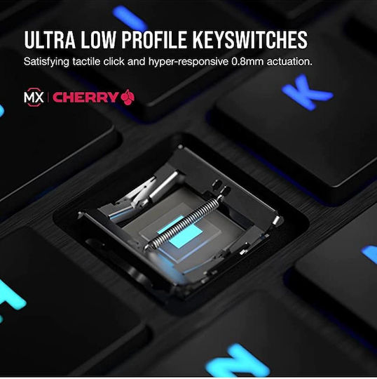 Corsair K100 Air Ασύρματο Gaming Μηχανικό Πληκτρολόγιο με Cherry MX Ultra Low Profile διακόπτες και RGB φωτισμό (Αγγλικό US)