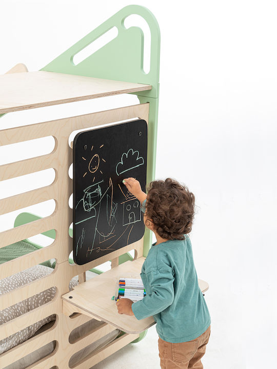 Sleepy Pat pentru Copii Montessori Single Verde pentru Saltea 90x200cm
