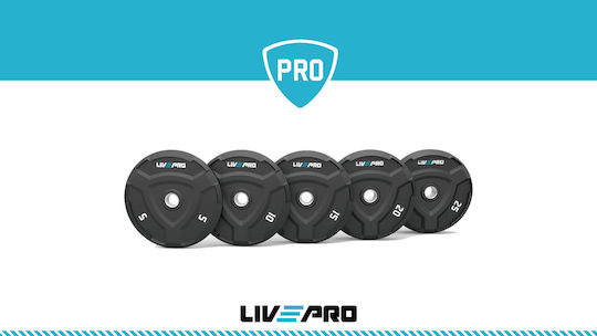 Live Pro Δίσκος Ολυμπιακού Τύπου Λαστιχένιος 1 x 25kg Φ50mm