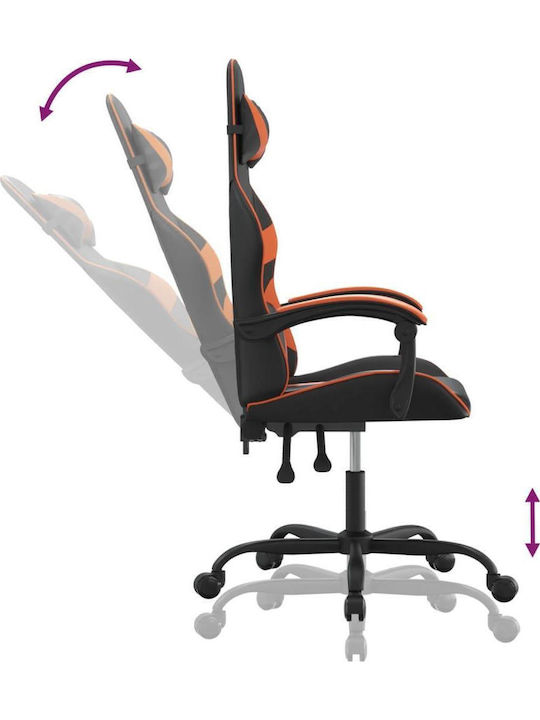 vidaXL 349549 Καρέκλα Gaming Δερματίνης Μαύρο / Πορτοκαλί
