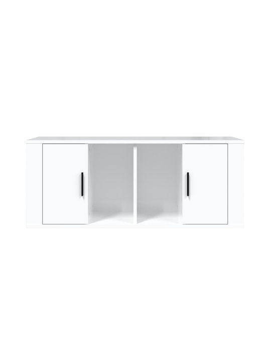 TV Stand Glossy White M100xD35xH40cm