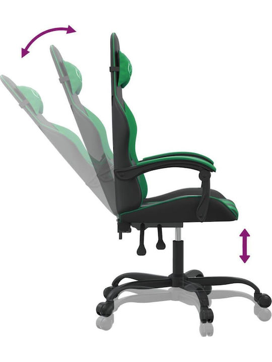 vidaXL 349594 Artificial Leather Gaming Chair Black / Green