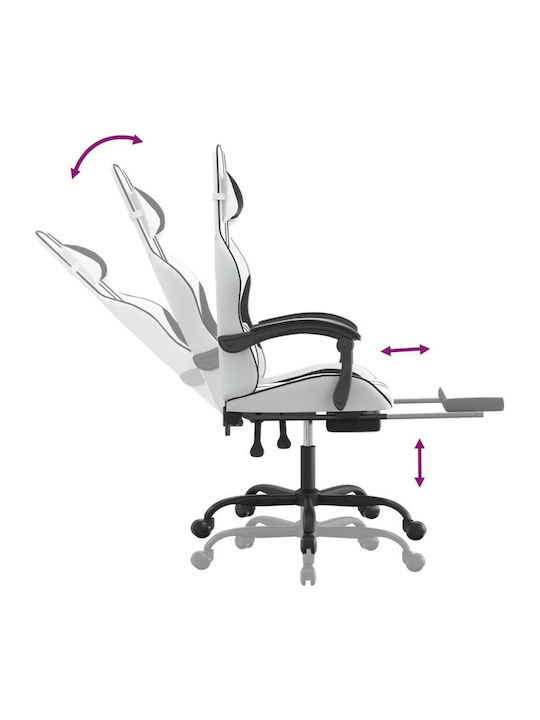 vidaXL 349541 Gaming Stuhl mit Fußstütze White / Black