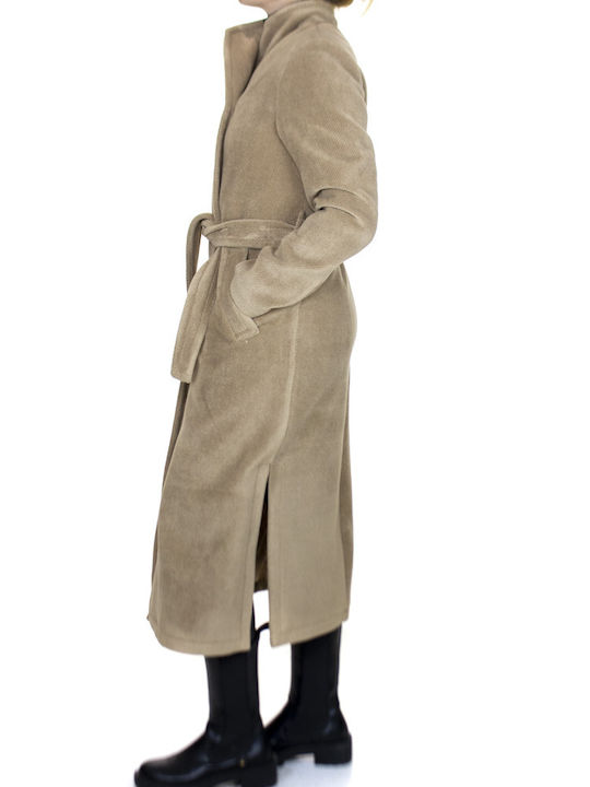 Women's Camel Coat Emporio Co. 08178-CAMEL