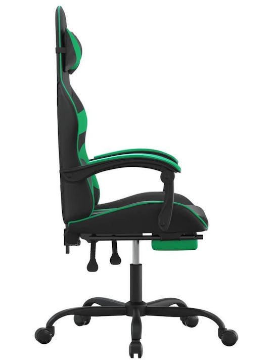 vidaXL 349558 Καρέκλα Gaming Δερματίνης με Υποπόδιο Πράσινη