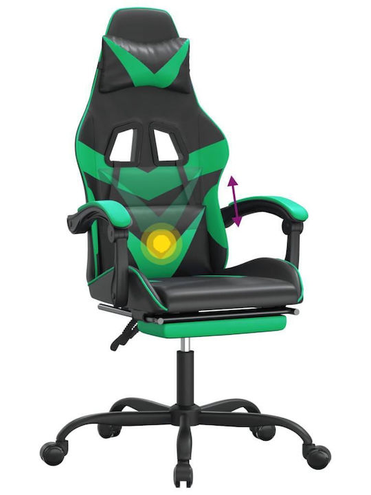 vidaXL 349558 Καρέκλα Gaming Δερματίνης με Υποπόδιο Πράσινη