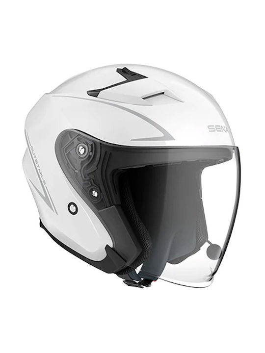 Sena Outstar S Glossy White Motorradhelm Jet ECE 22.05 1550gr